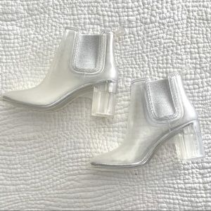 Jeffrey Campbell Hurricane rainboot clear heal 9
